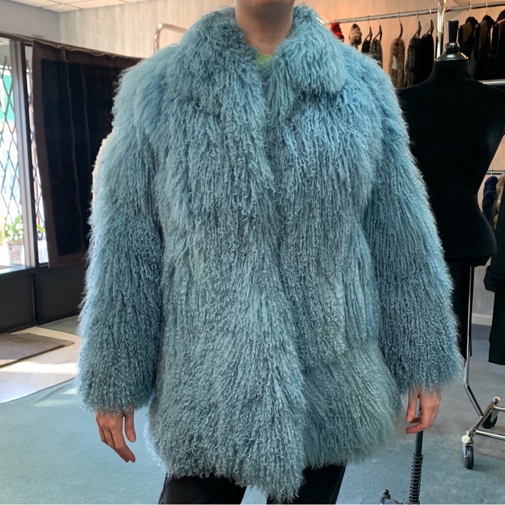 Denim Blue Tibet Lamb Jacket
